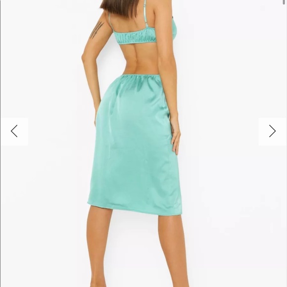 Satin Cutout Mini Dress - NWT - Picture 2 of 2